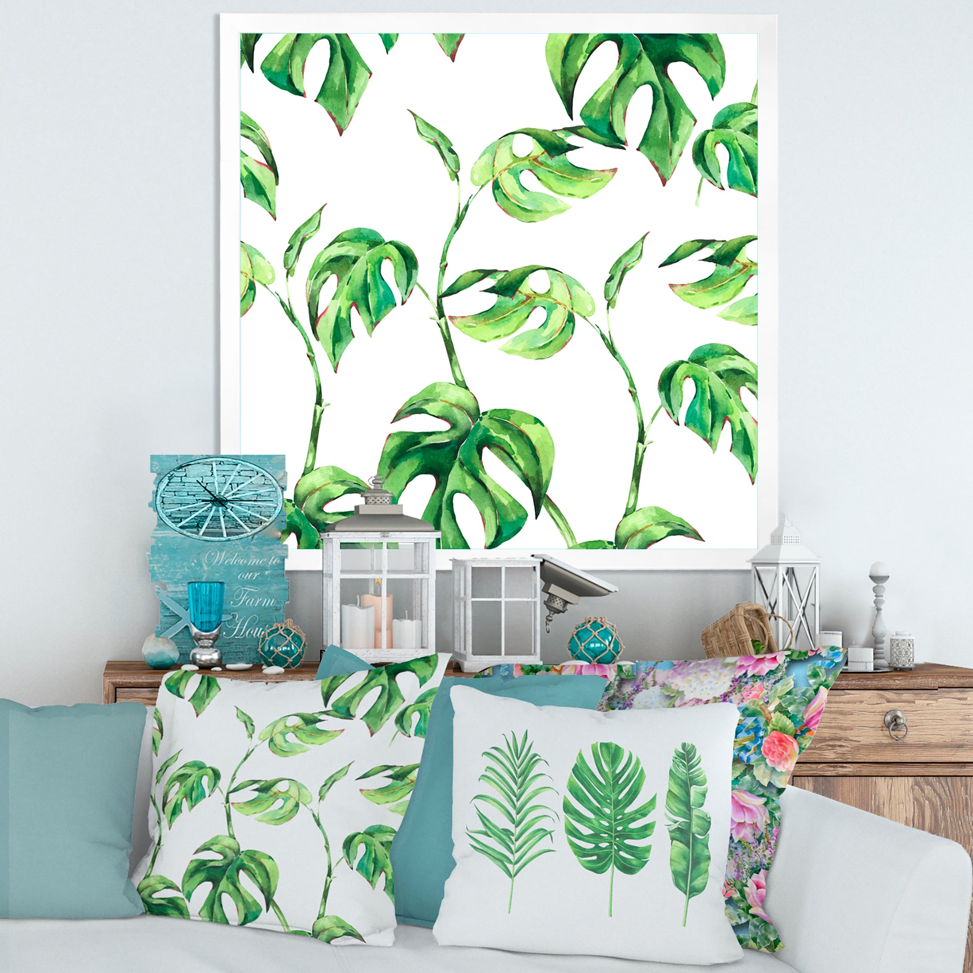 Vintage Floral Tropical Leaves II