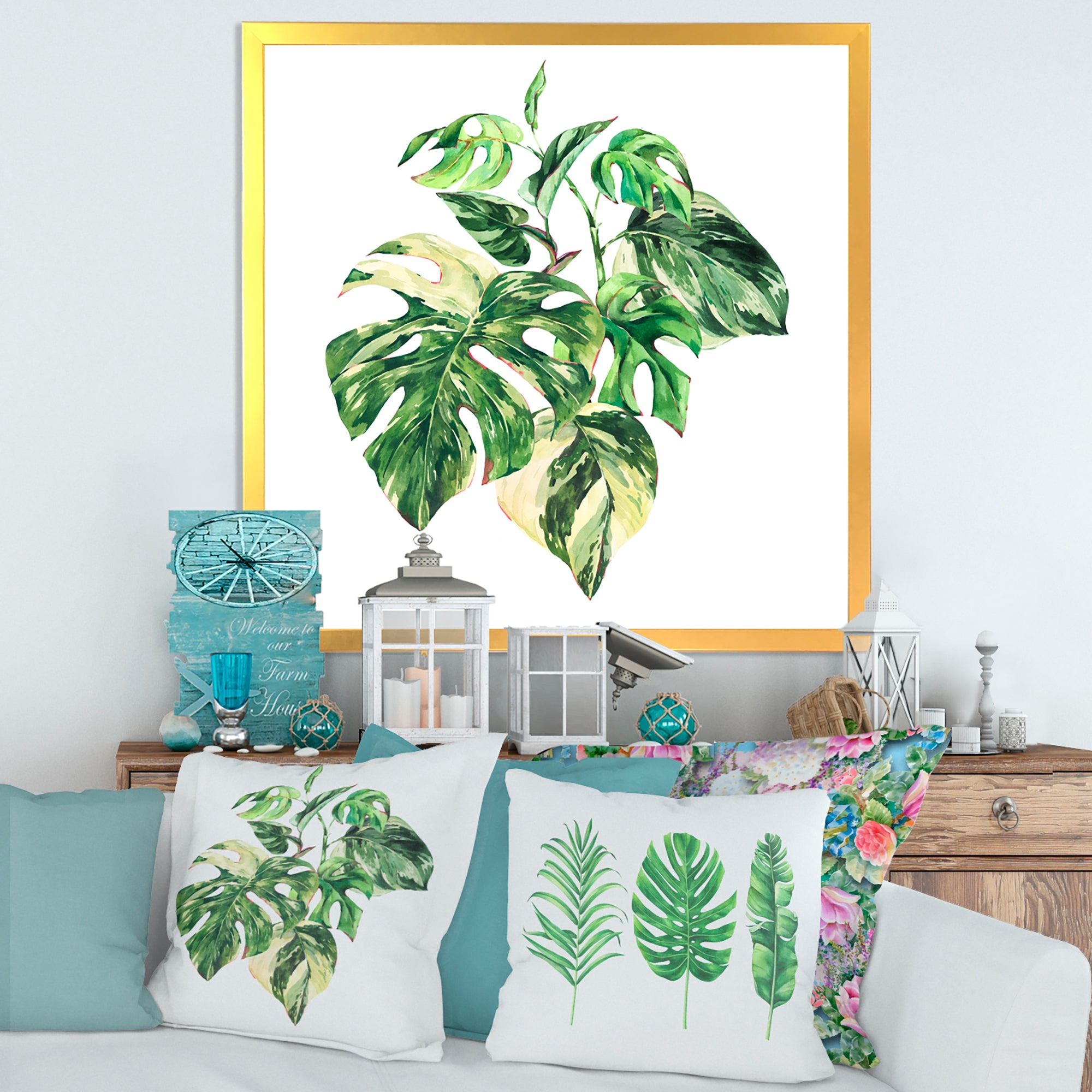 Tropical Green Leaves In Summer Times I