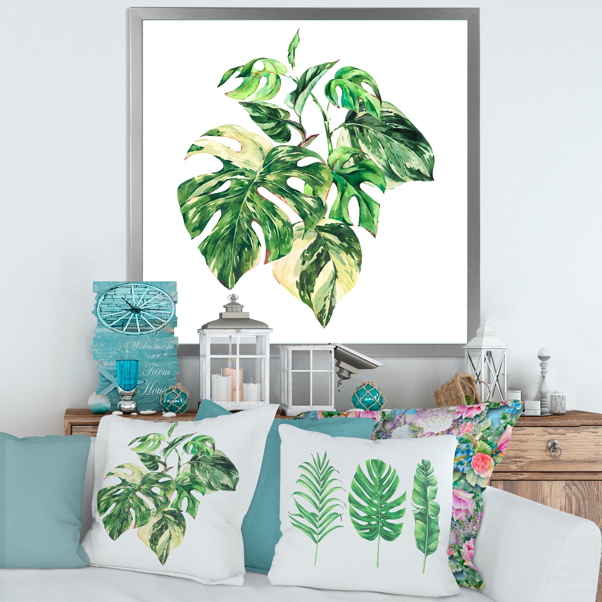 Tropical Green Leaves In Summer Times I