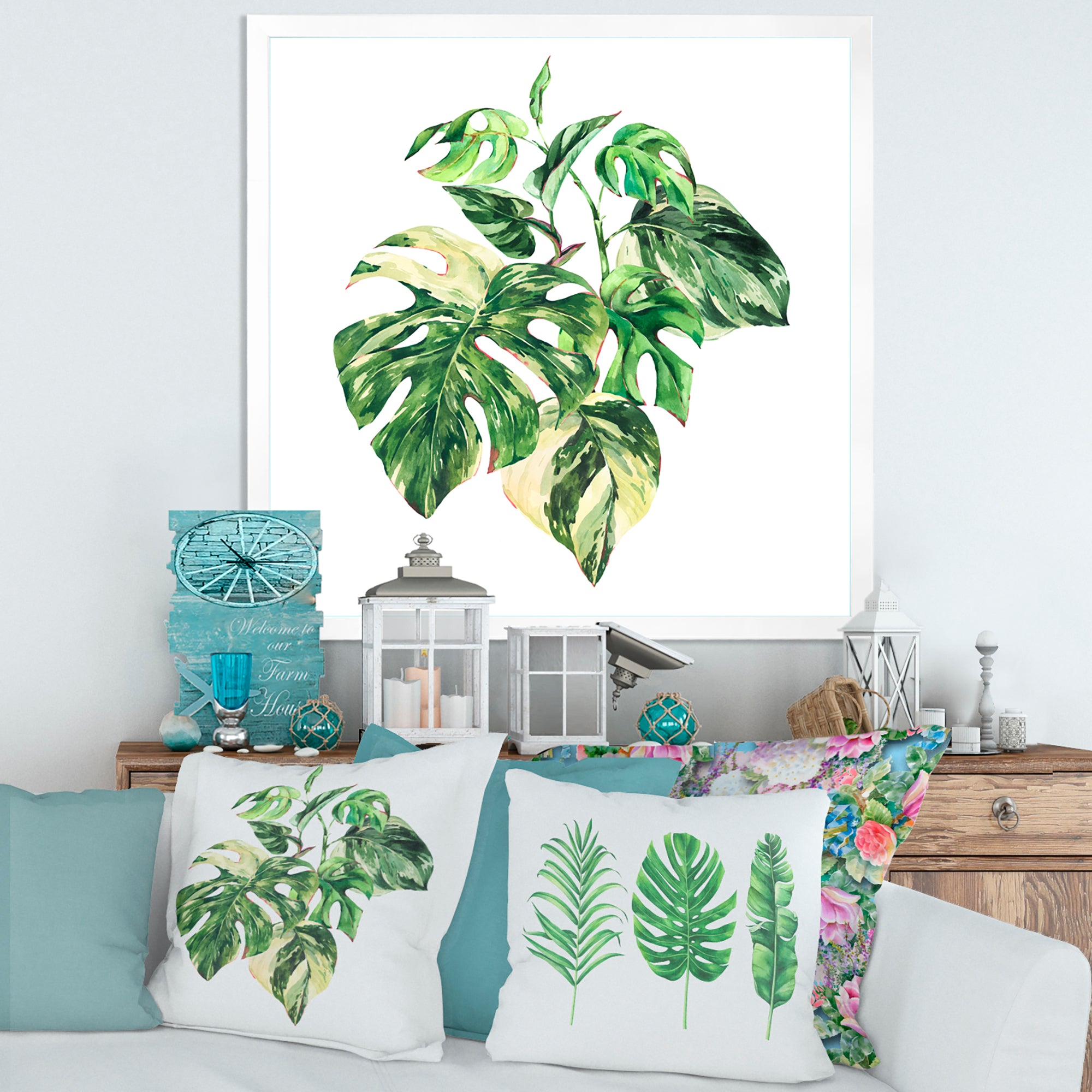 Tropical Green Leaves In Summer Times I