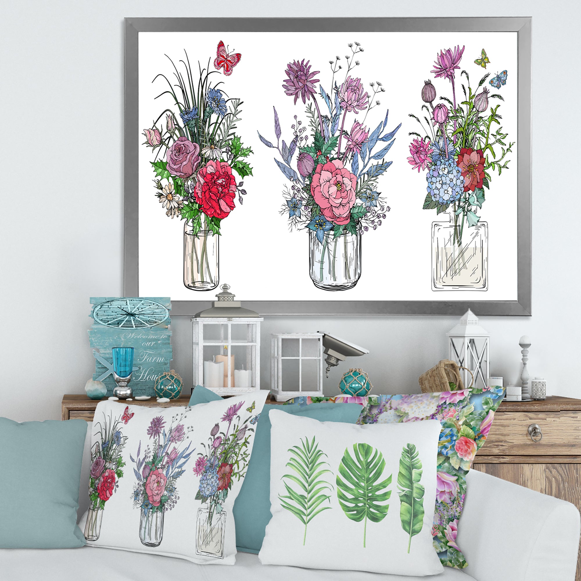 Bouquets of Wildflowers In Transparent Vases I