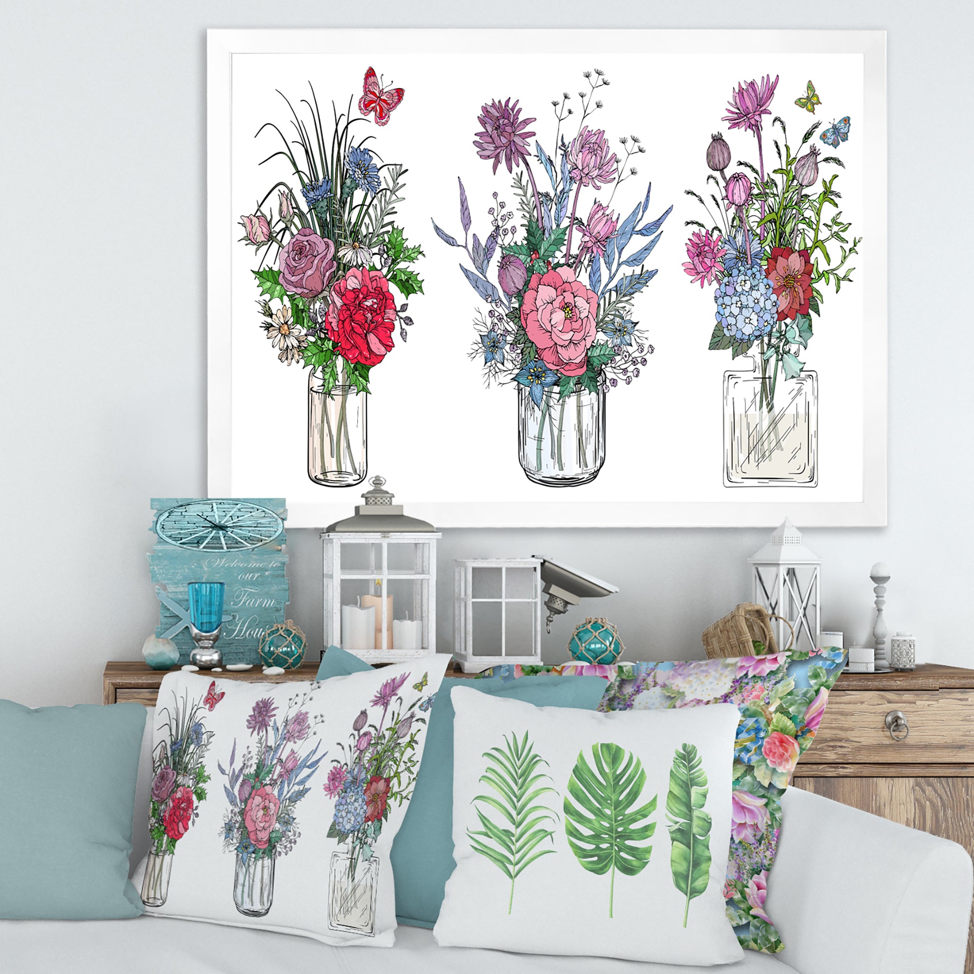 Bouquets of Wildflowers In Transparent Vases I
