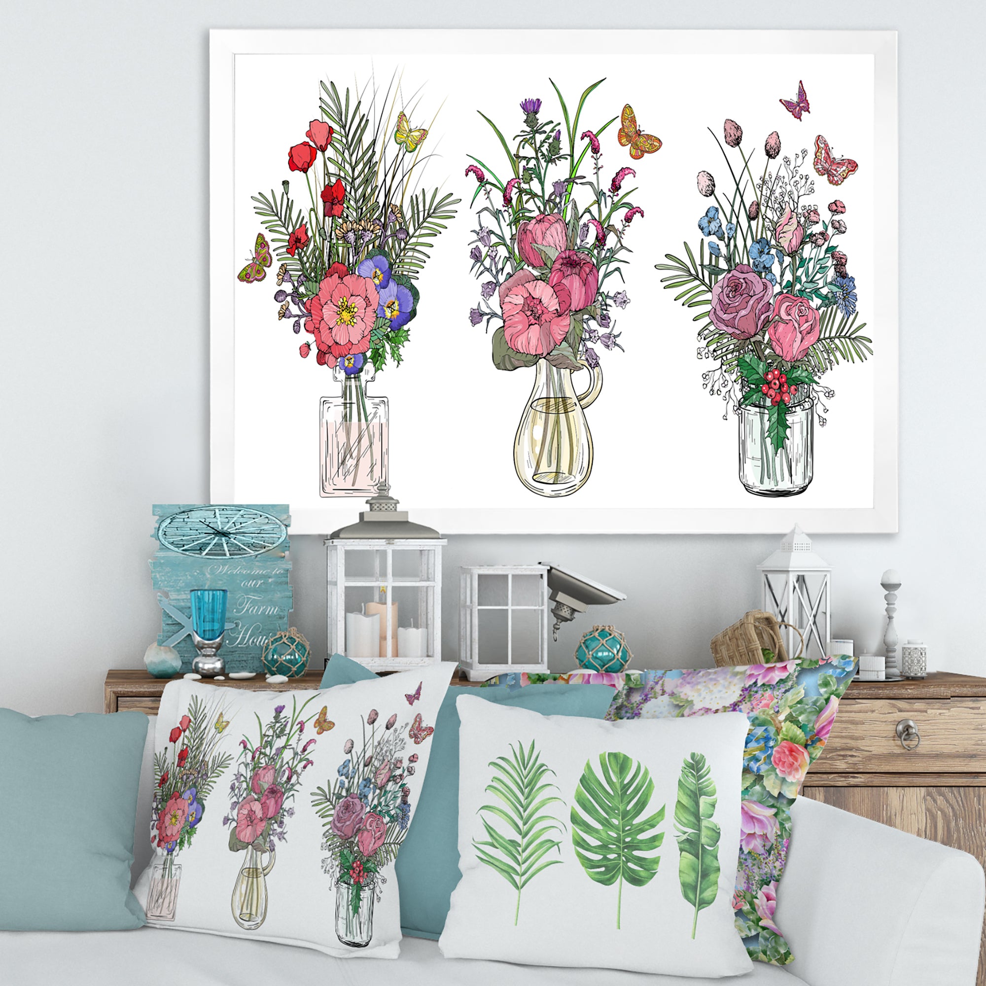 Bouquets Of Wildflowers In Transparent Vases II