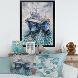 Two Fishing Boats Before A Storm Anchored