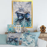 Two Fishing Boats Before A Storm Anchored