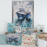 Two Fishing Boats Before A Storm Anchored