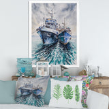 Two Fishing Boats Before A Storm Anchored