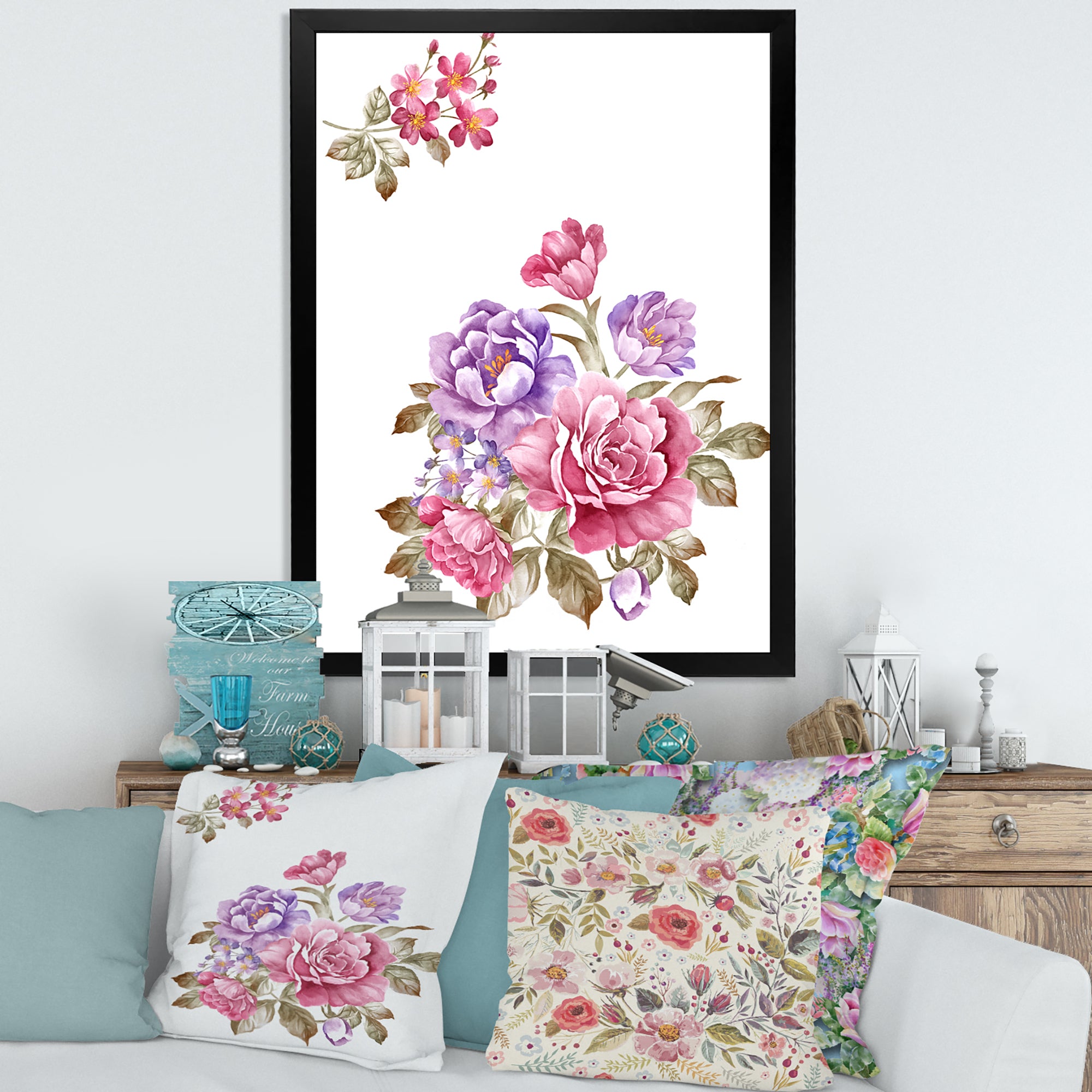 Bouquet of Pink and Purple Flowers I