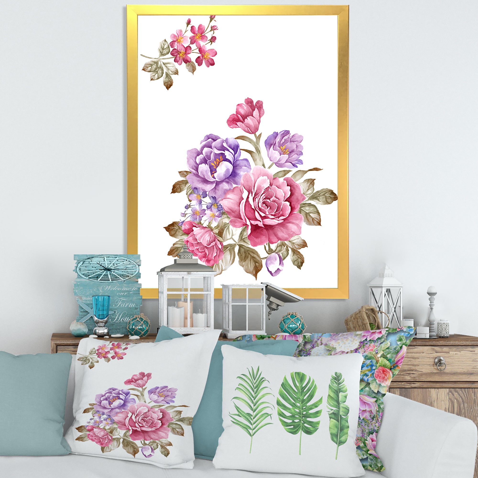 Bouquet of Pink and Purple Flowers I