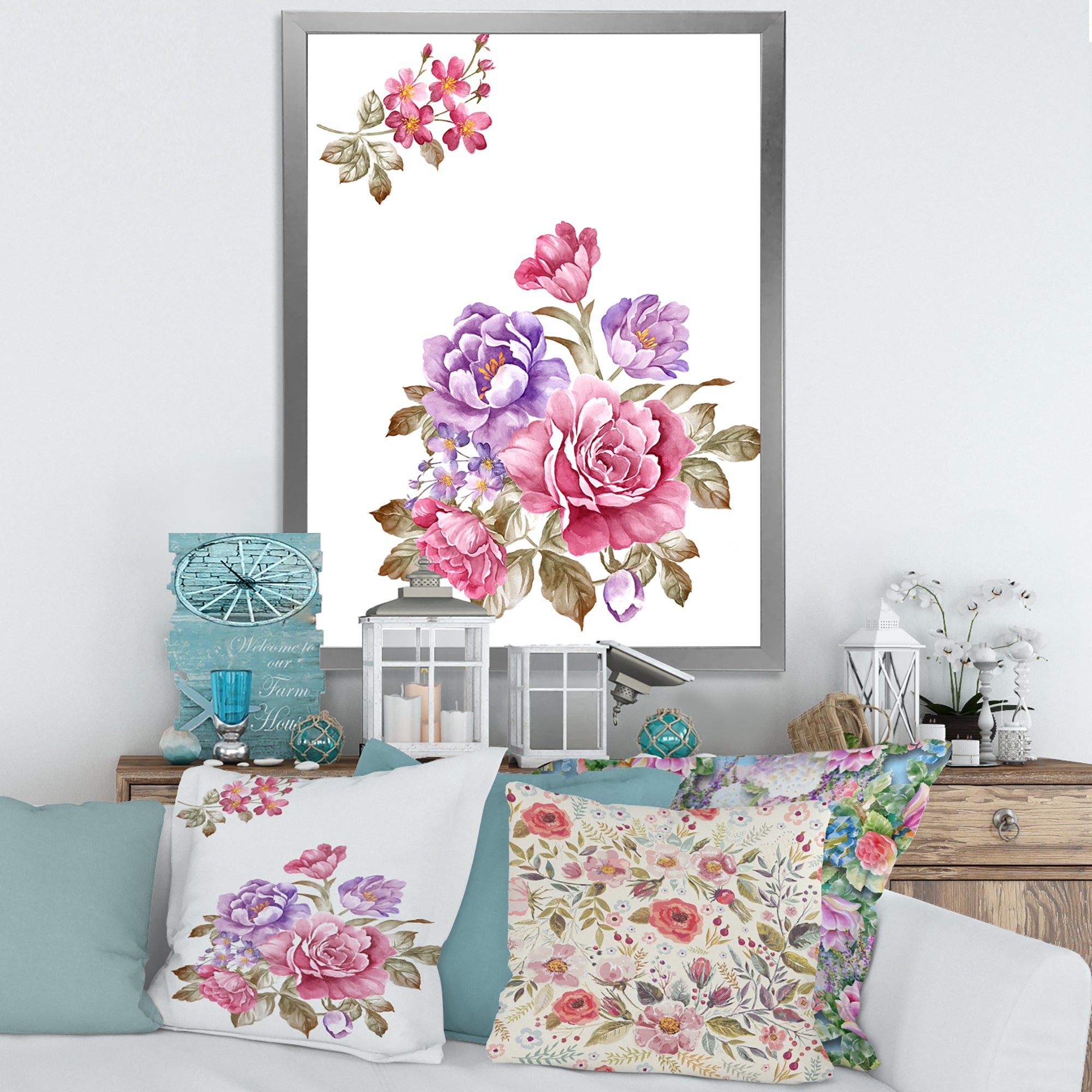 Bouquet of Pink and Purple Flowers I