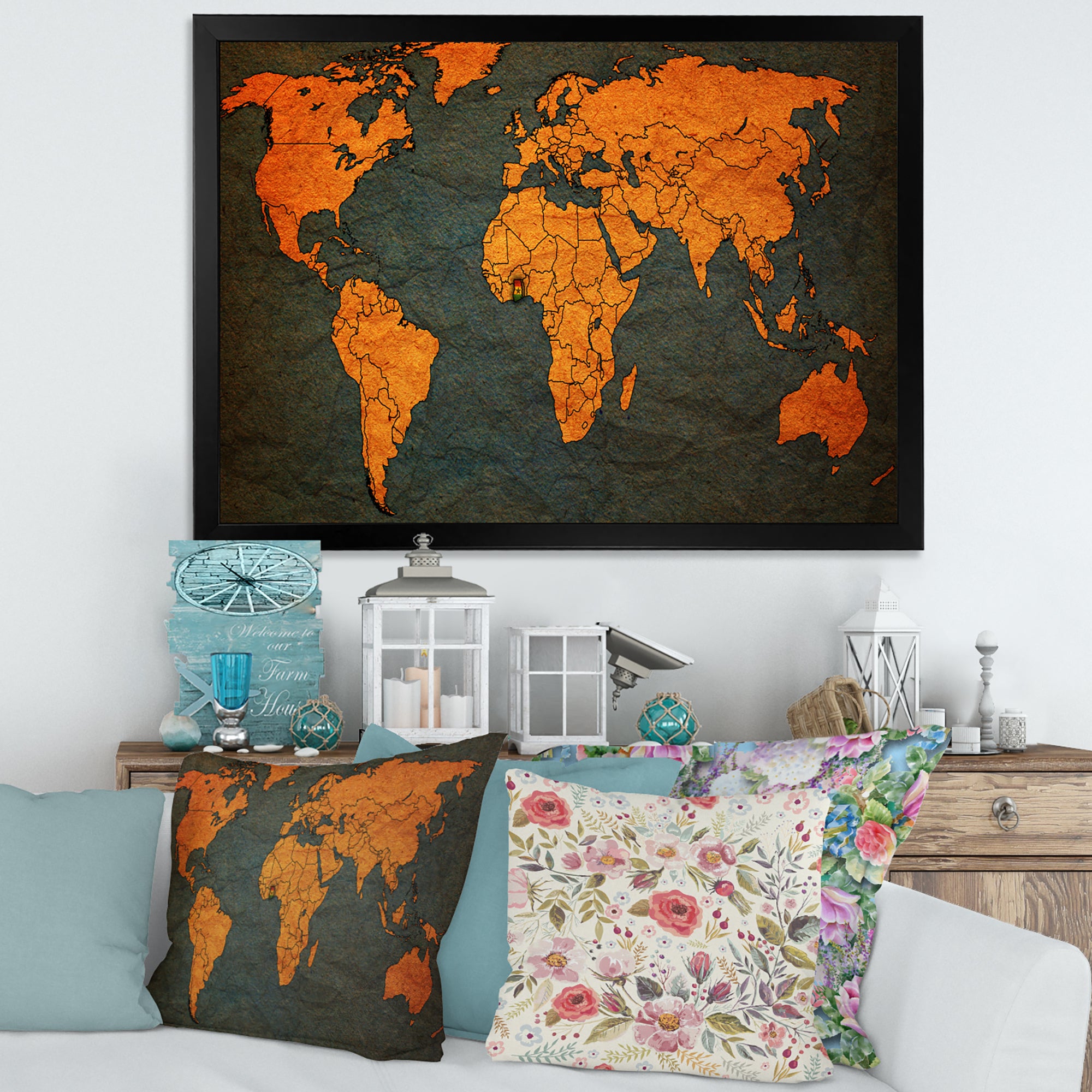 Ancient Map of The World Africa