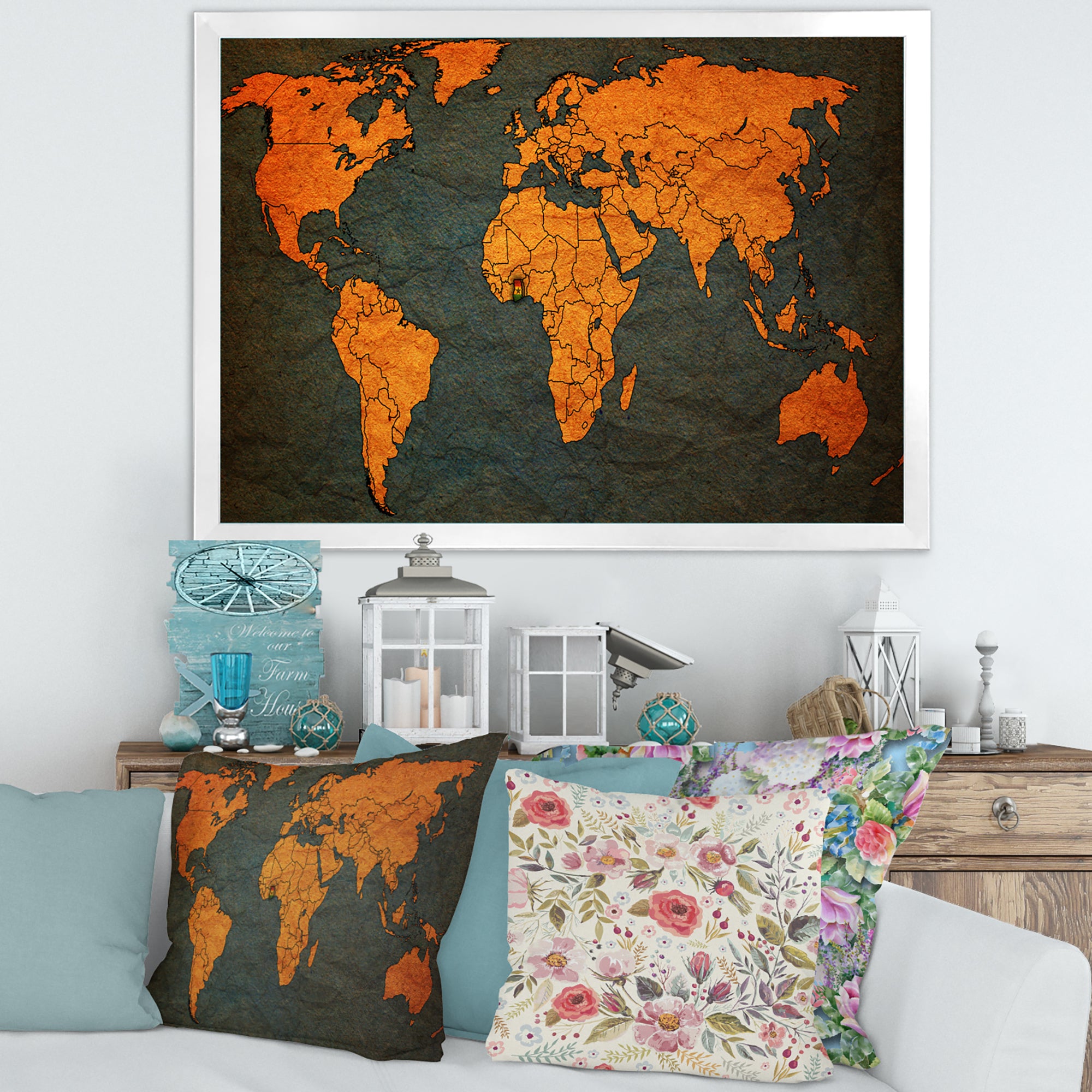 Ancient Map of The World Africa