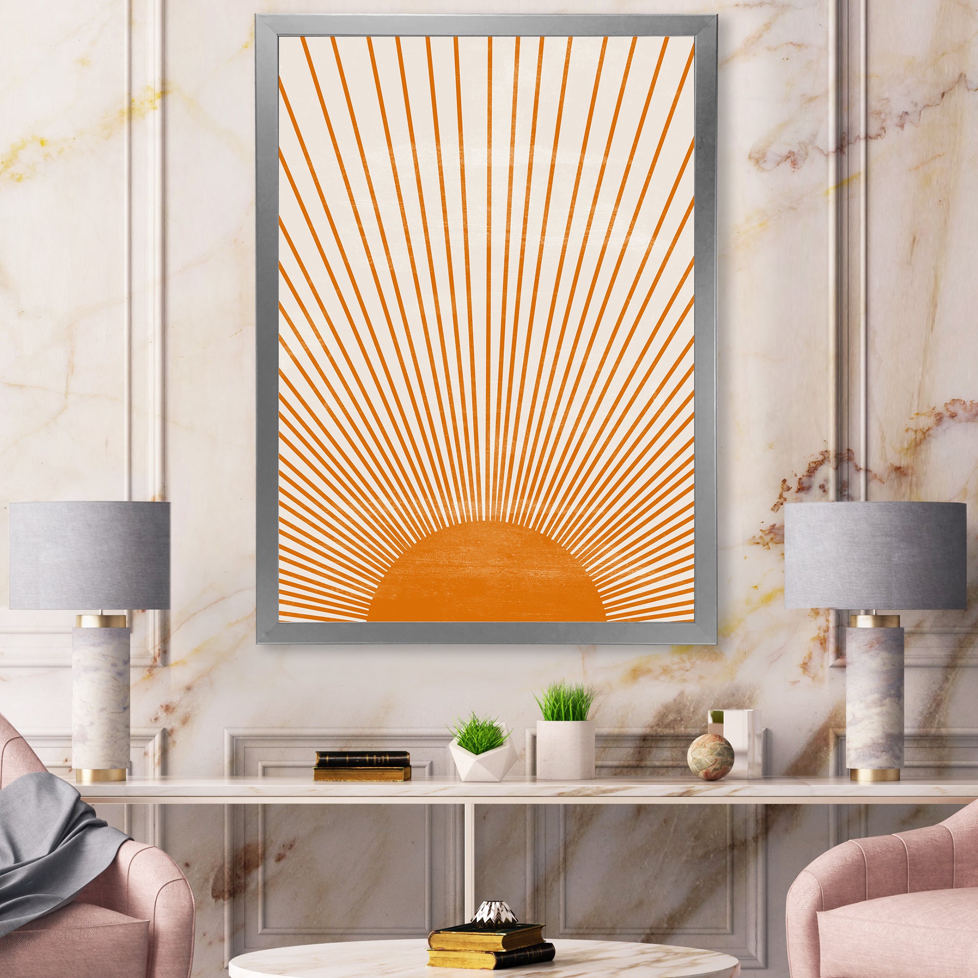 Orange Sun Print III Wall Art