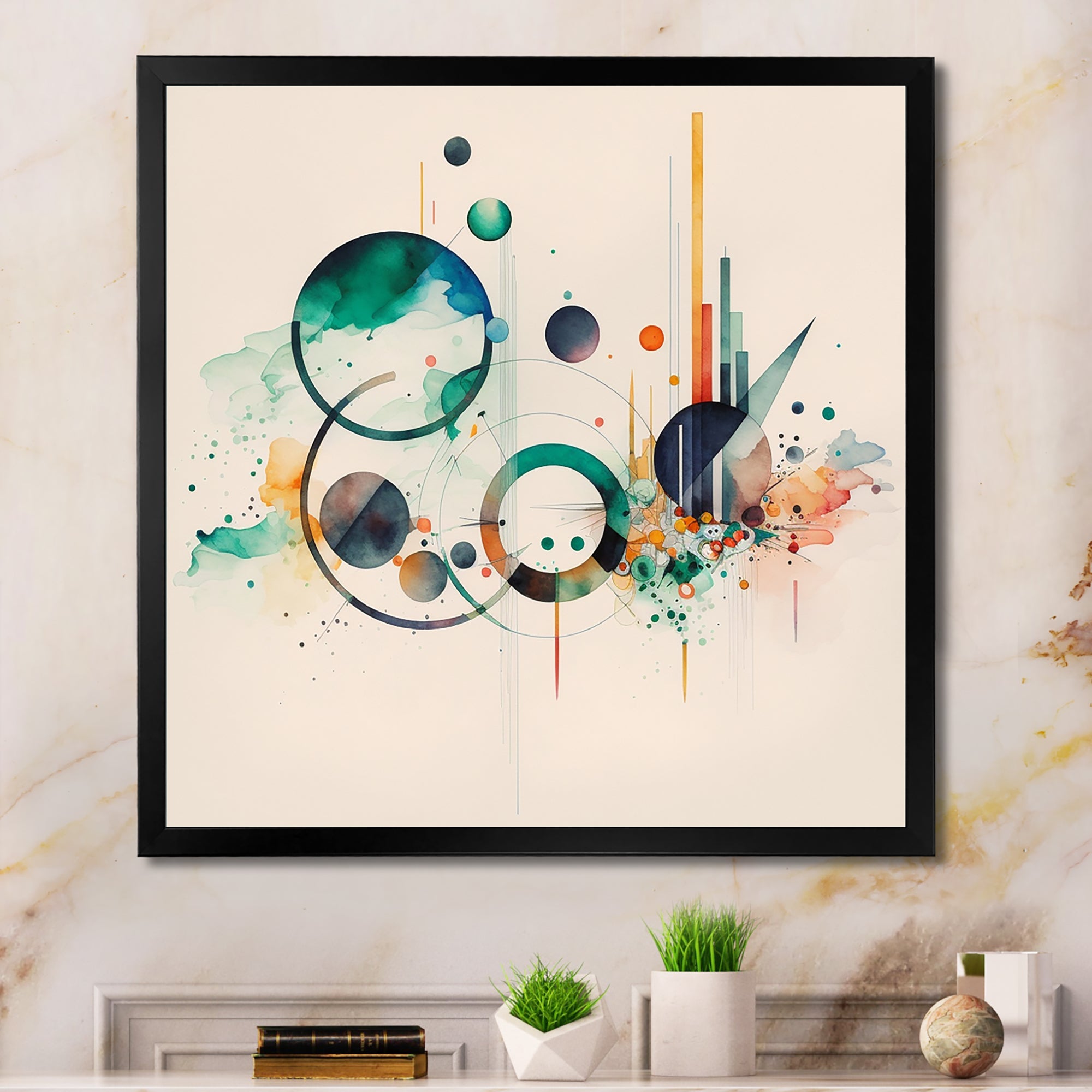 Multi-Color Watercolor Geometric Art II