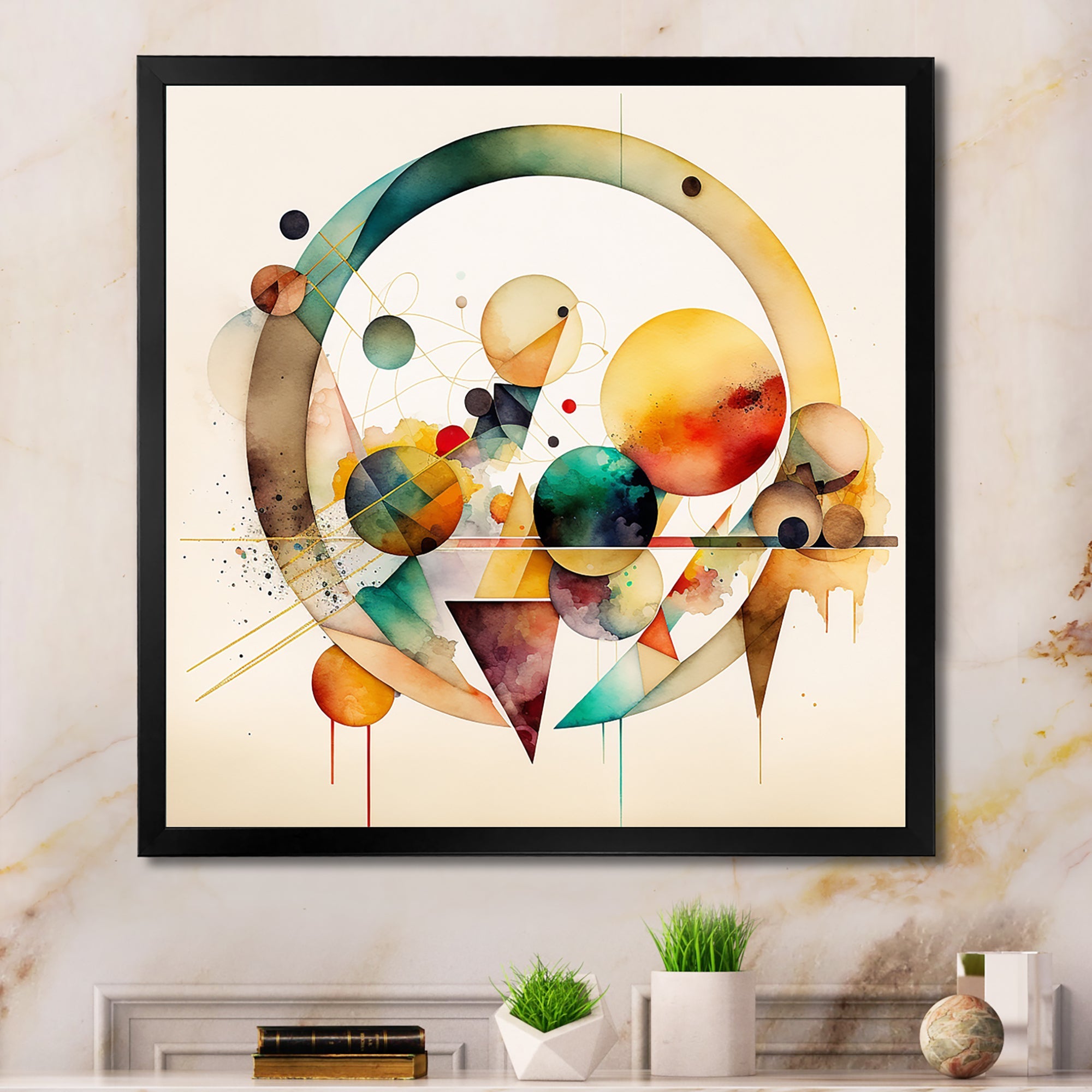Multi-Color Watercolor Geometric Art IV