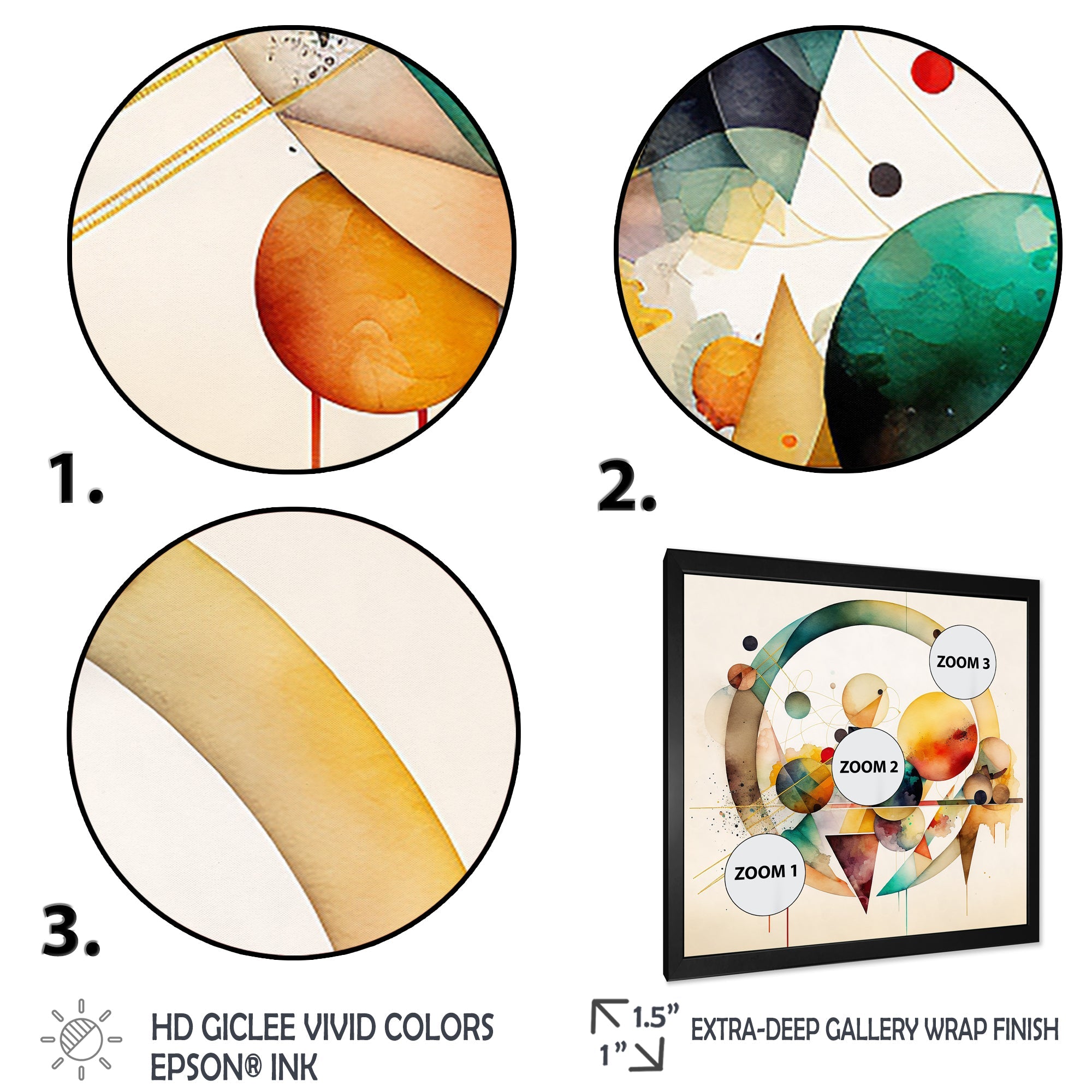 Multi-Color Watercolor Geometric Art IV