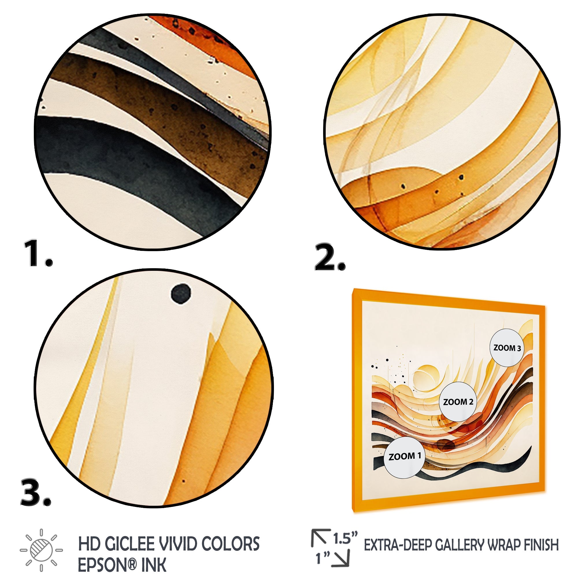 Burnt Orange Waves Abstract IV