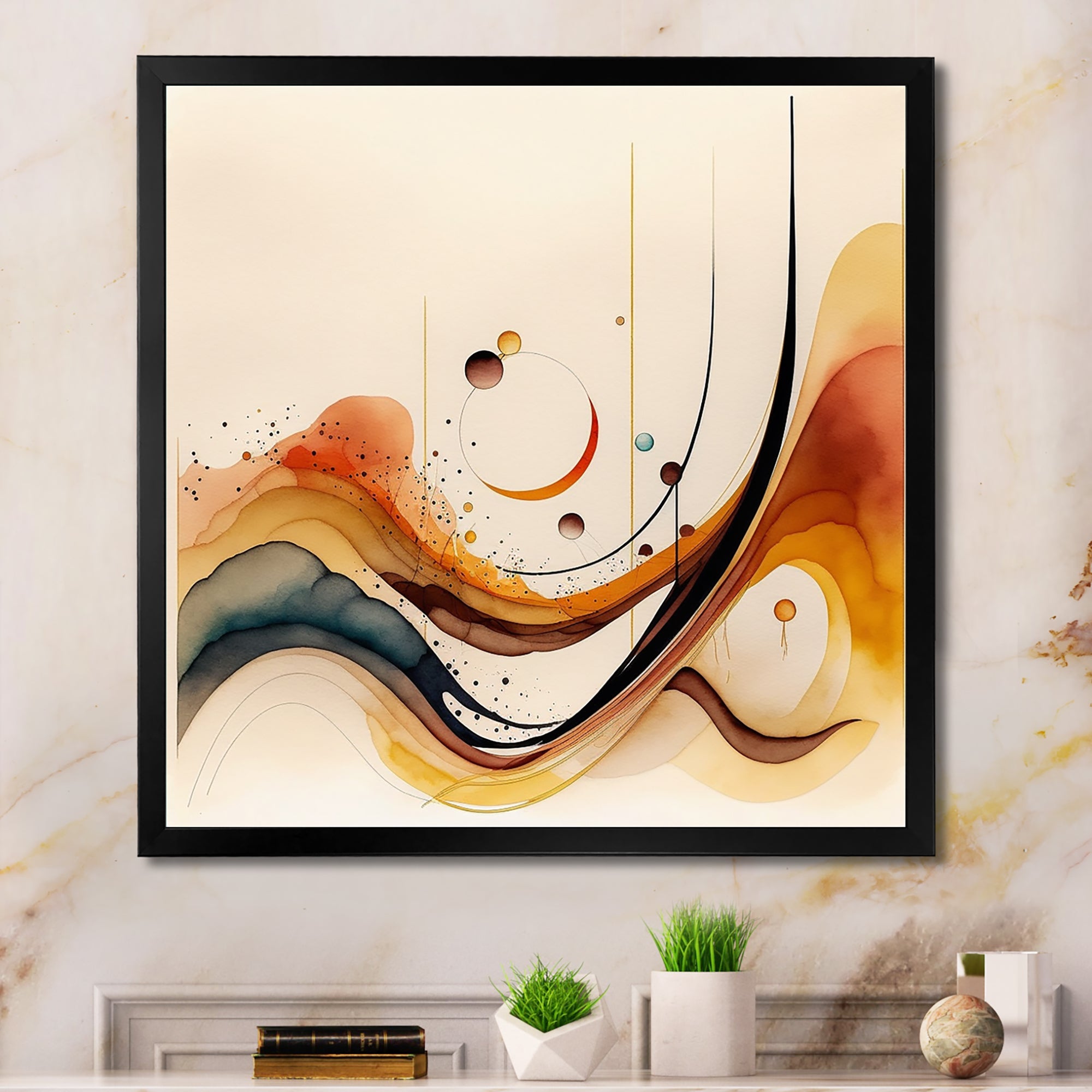 Burnt Orange Waves Abstract V