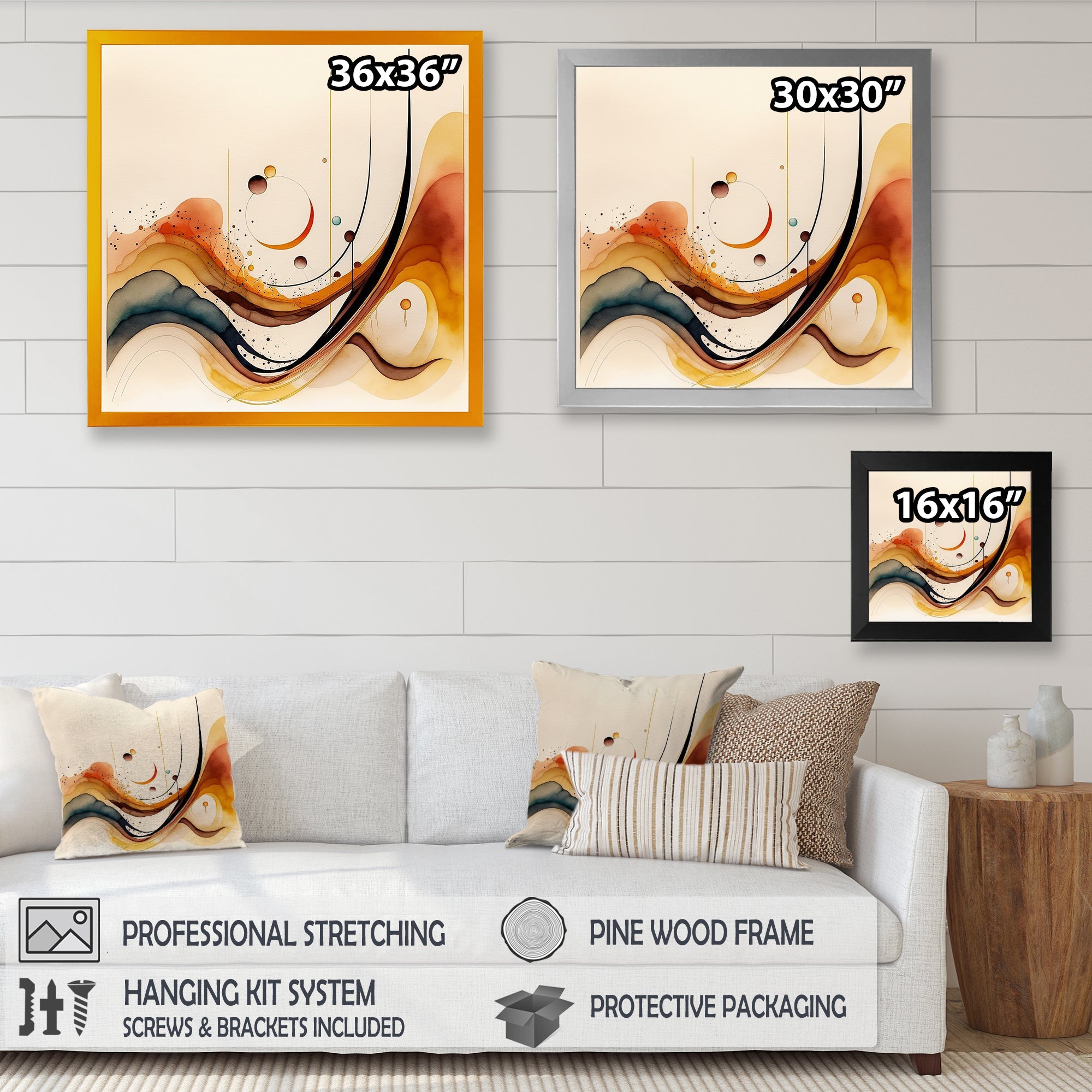 Burnt Orange Waves Abstract V