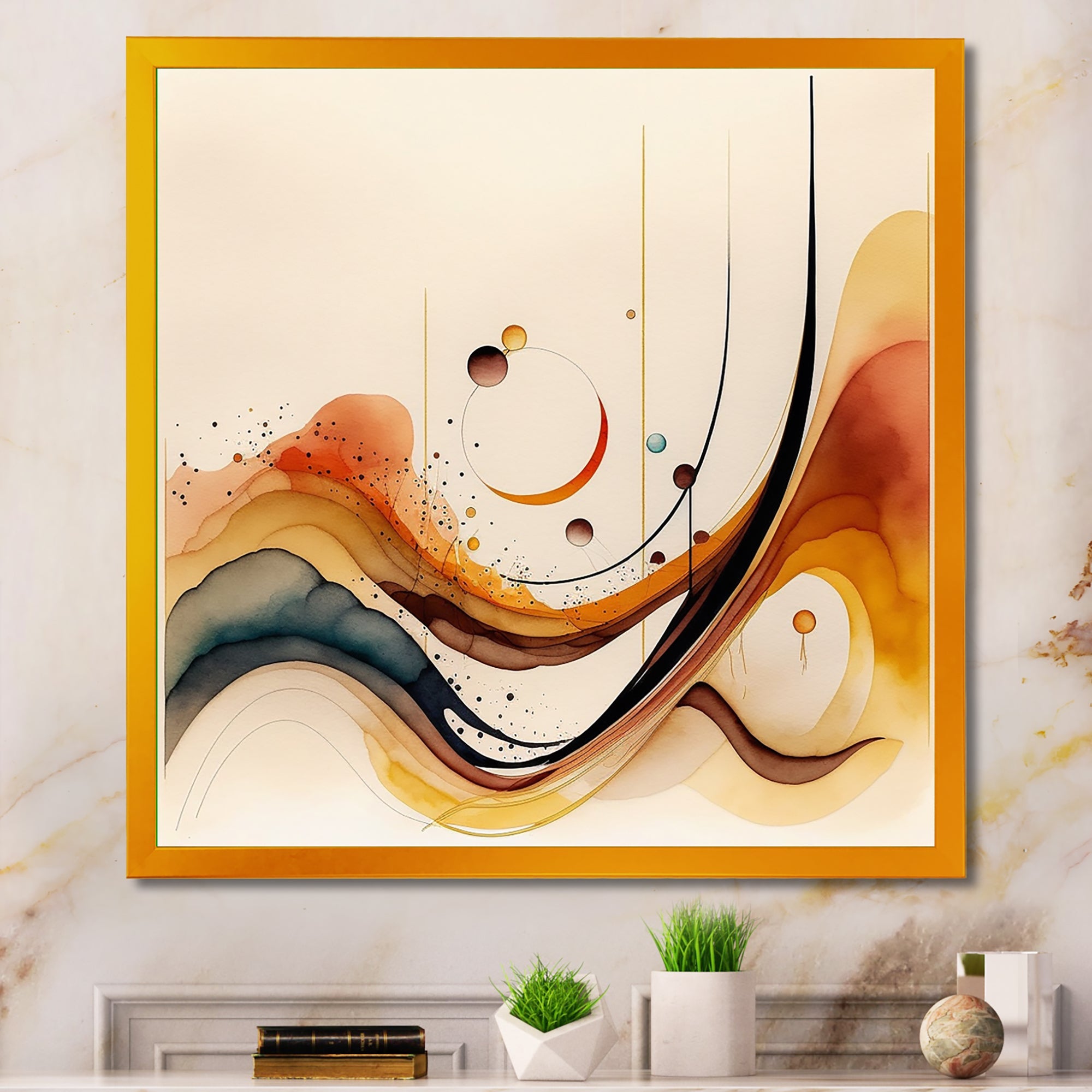 Burnt Orange Waves Abstract V