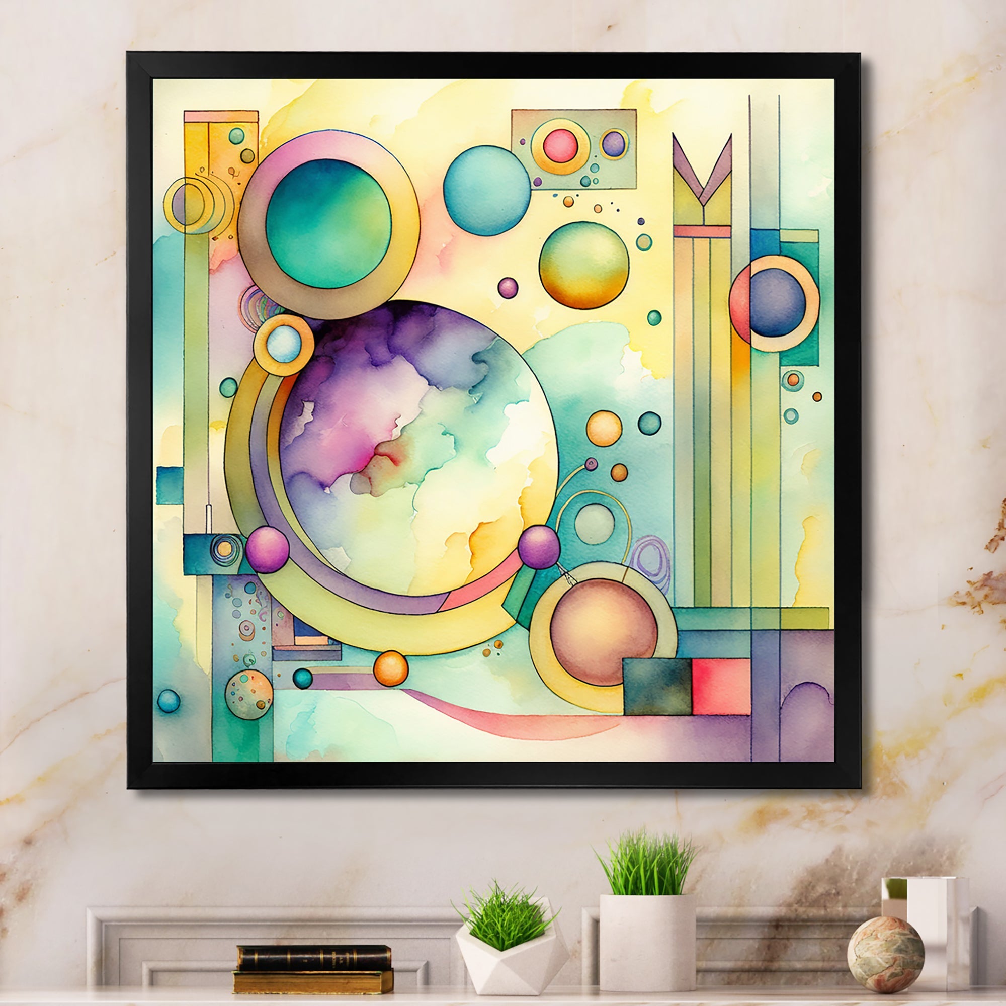 Pastel Watercolor Art Deco I