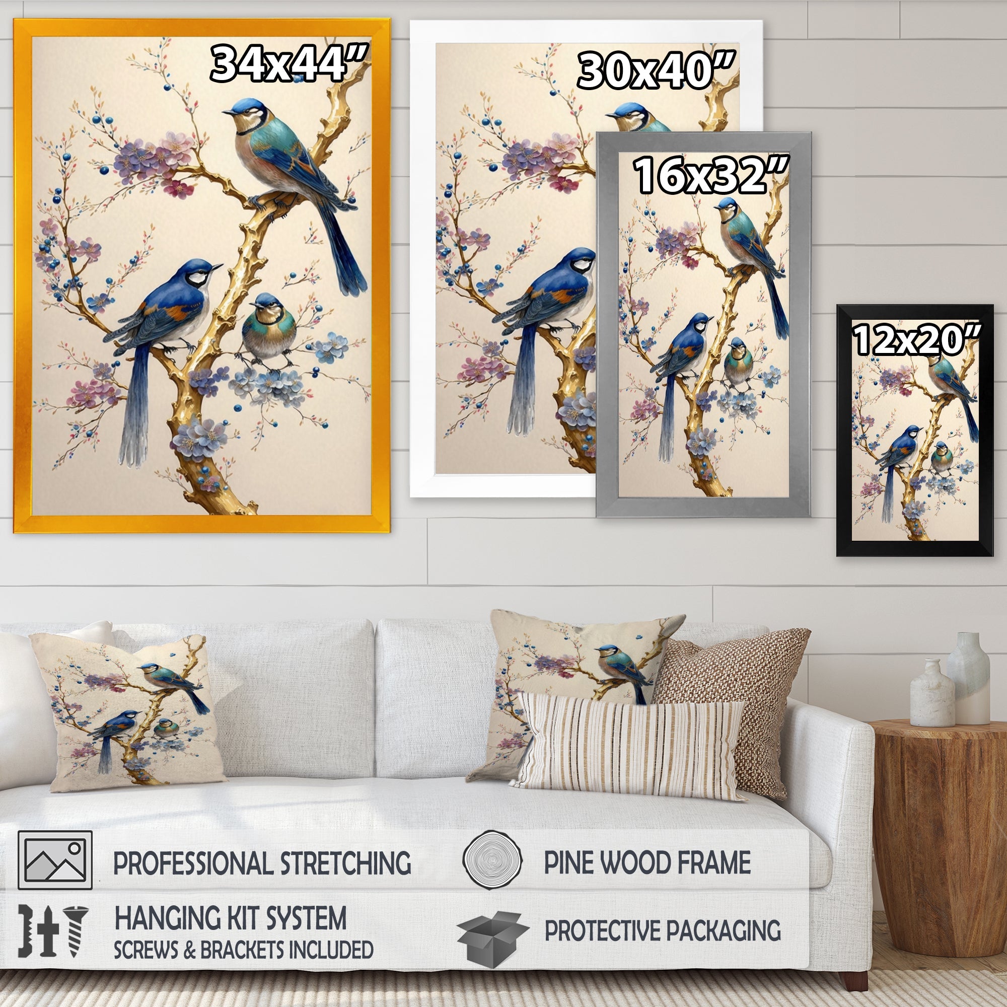 Multicolor Birds On Plum Blossoms Tree VII