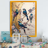 Multicolor Birds On Plum Blossoms Tree II