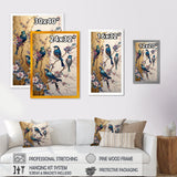 Multicolor Birds On Plum Blossoms Tree II