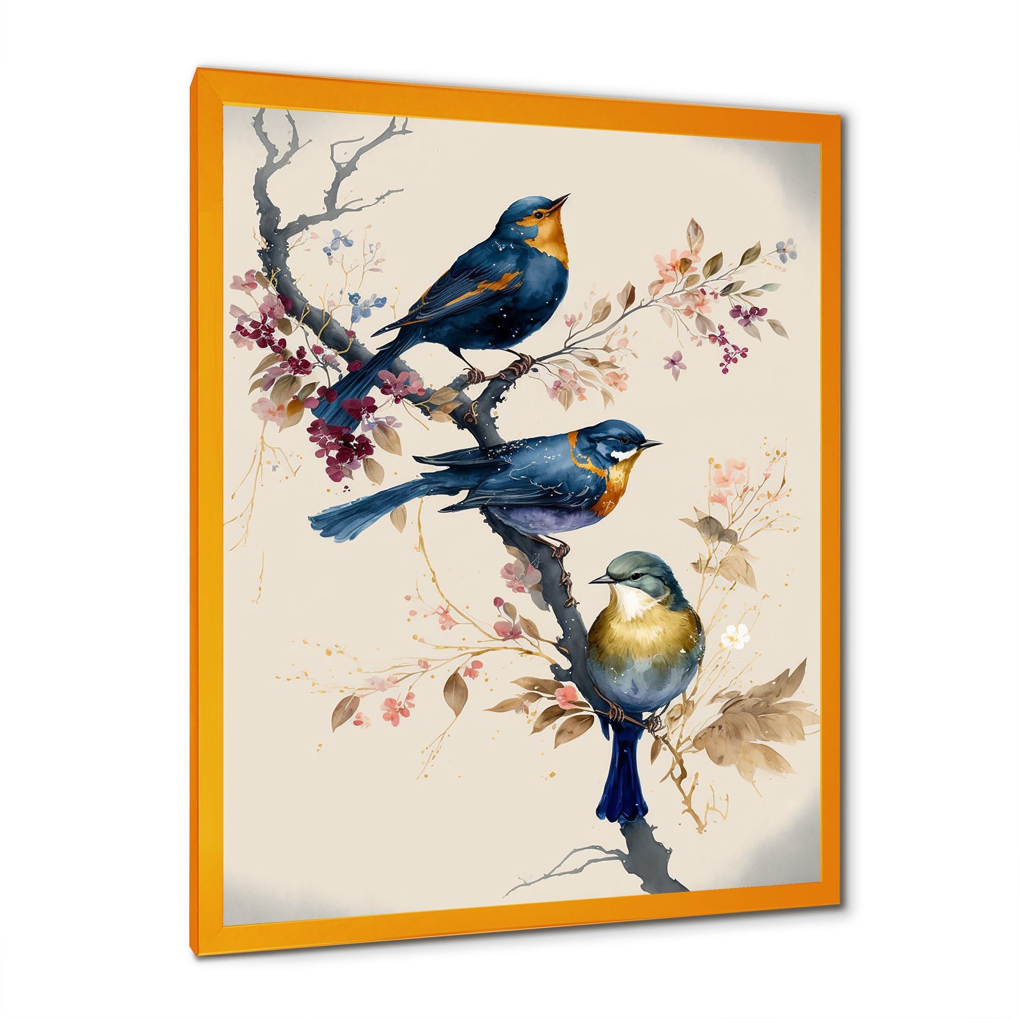 Multicolor Birds On Plum Blossoms Tree XV