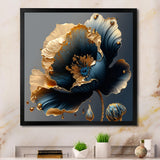 Deep Blue And Gold Single Flower IV
