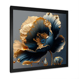 Deep Blue And Gold Single Flower IV