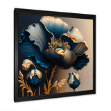 Deep Blue And Gold Single Flower V
