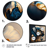 Deep Blue And Gold Single Flower V