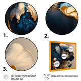 Deep Blue And Gold Single Flower V