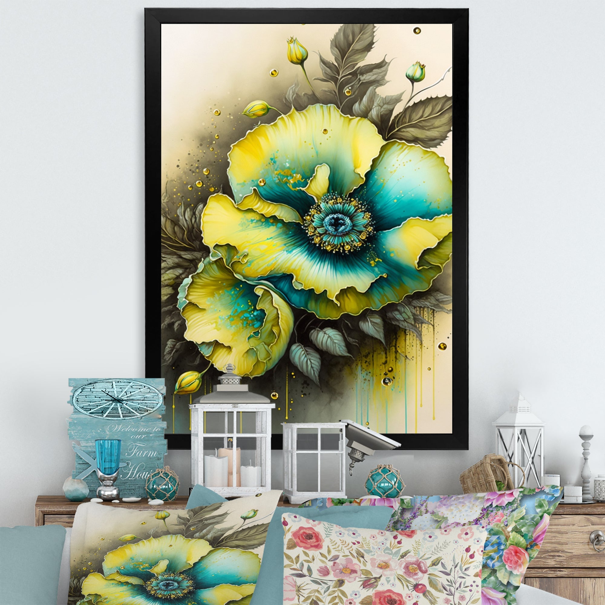 Vibrant Yellow Floral Design