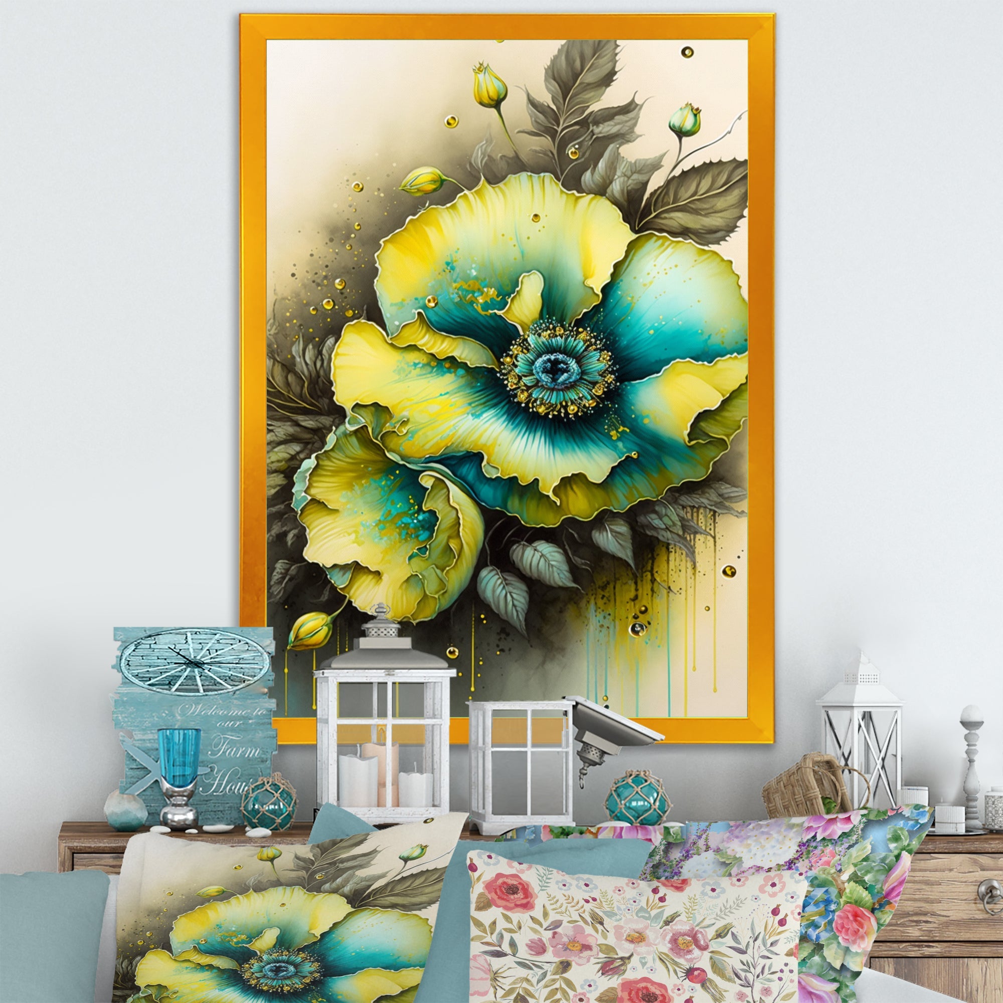 Vibrant Yellow Floral Design
