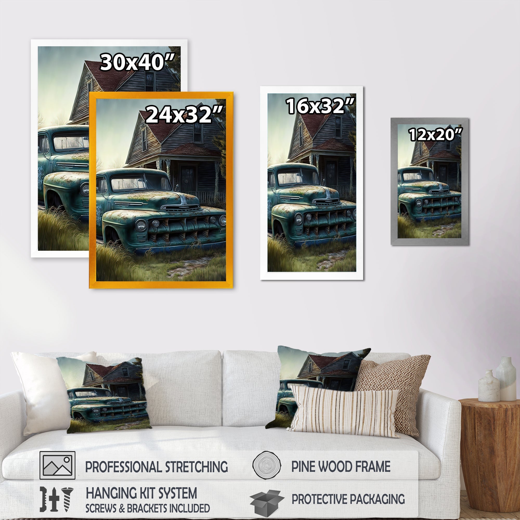 Old American Truck In Barn II