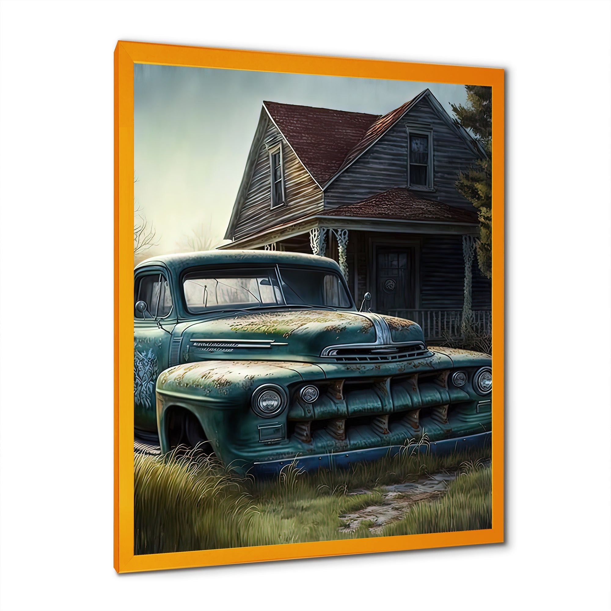 Old American Truck In Barn II