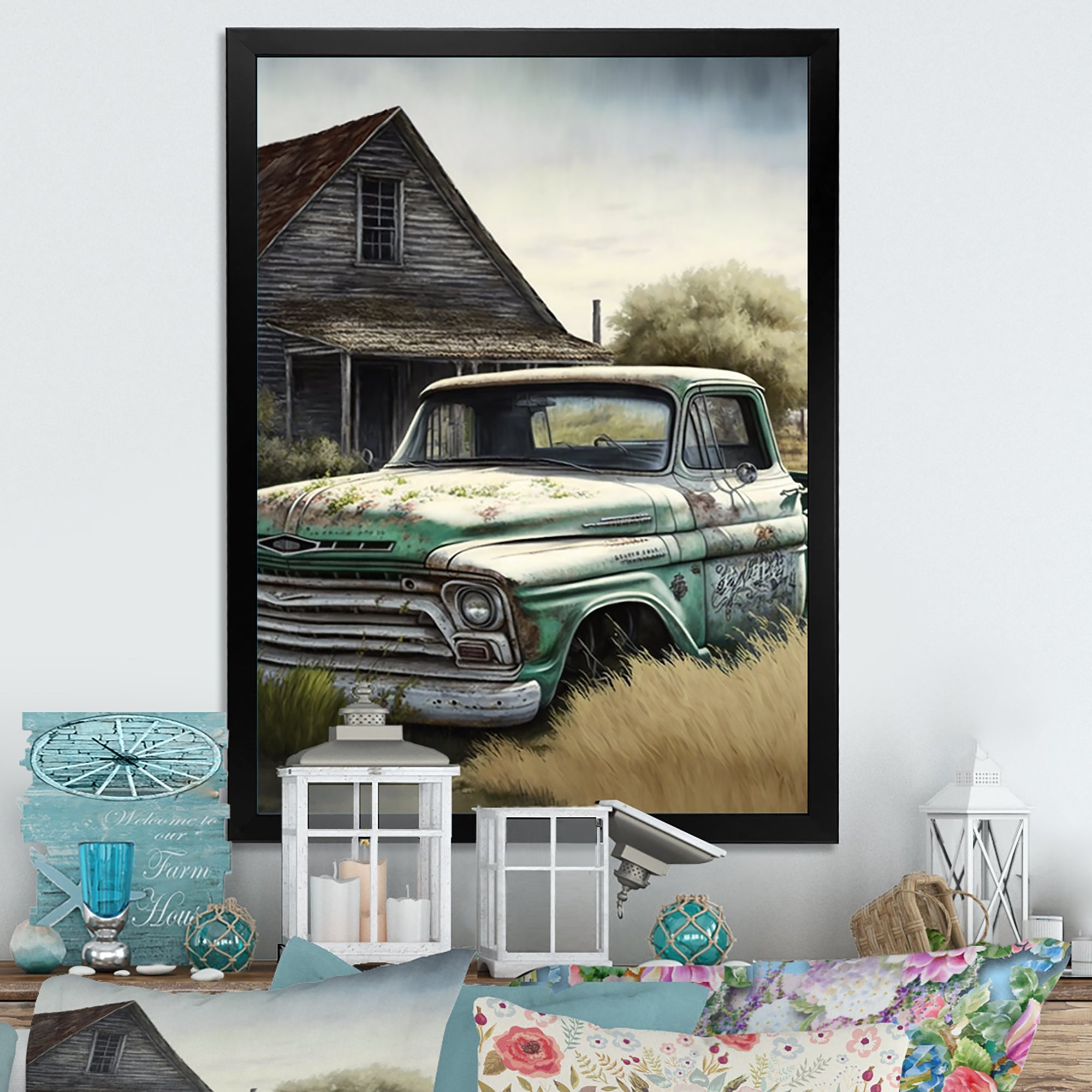 Old American Truck In Barn III