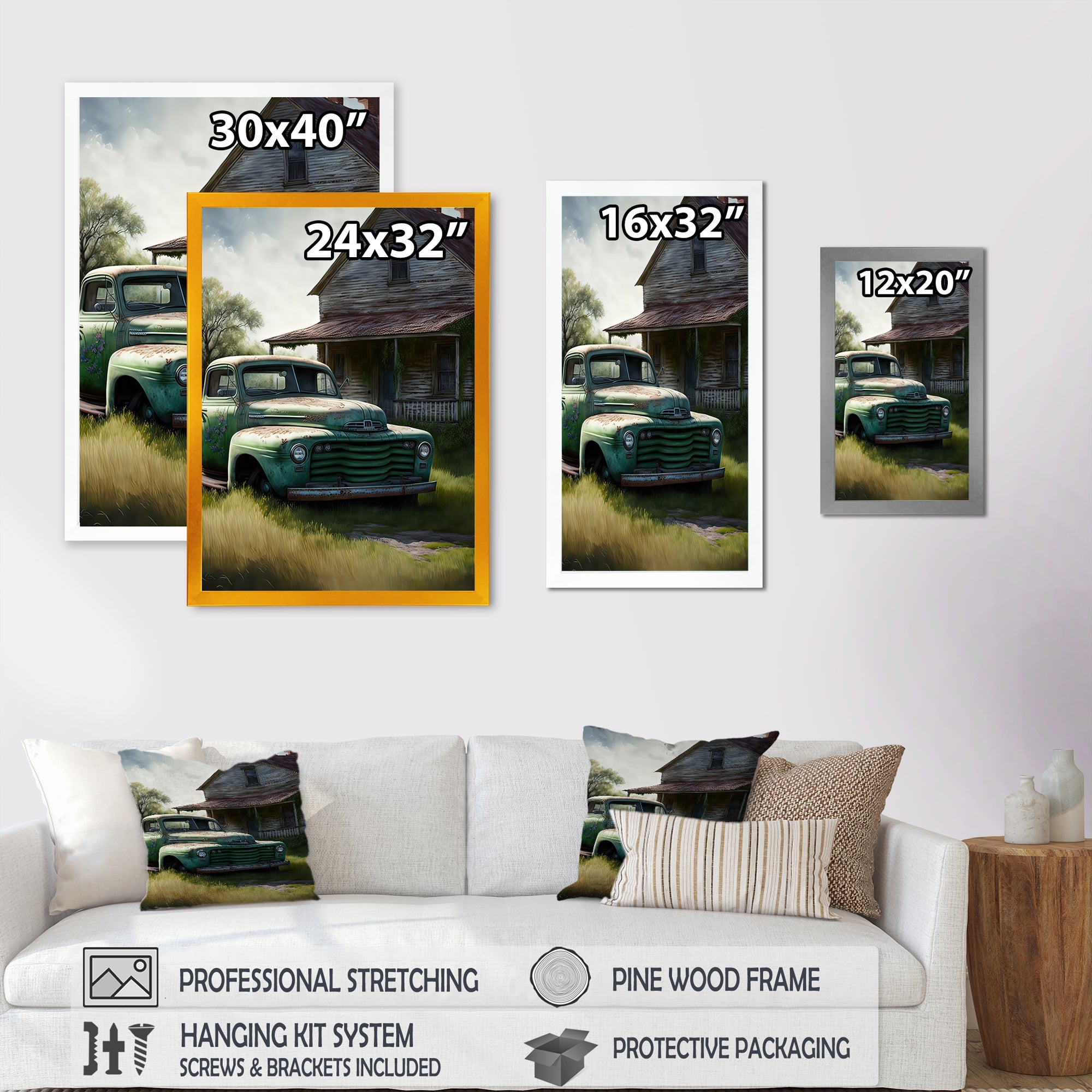 Old American Truck In Barn V