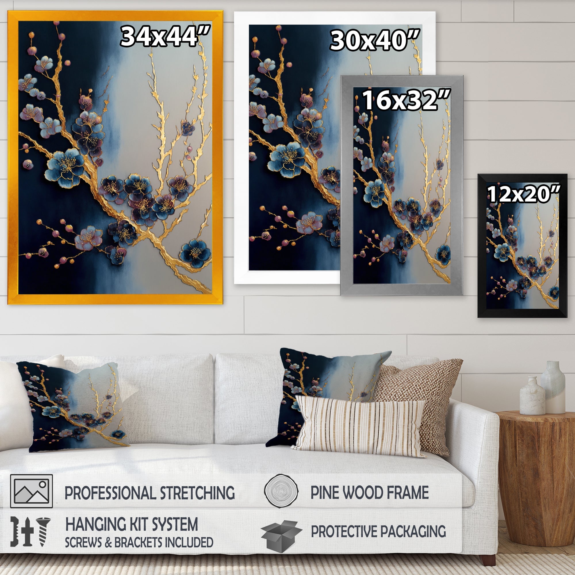 Blue Cherry Blossom Branch II