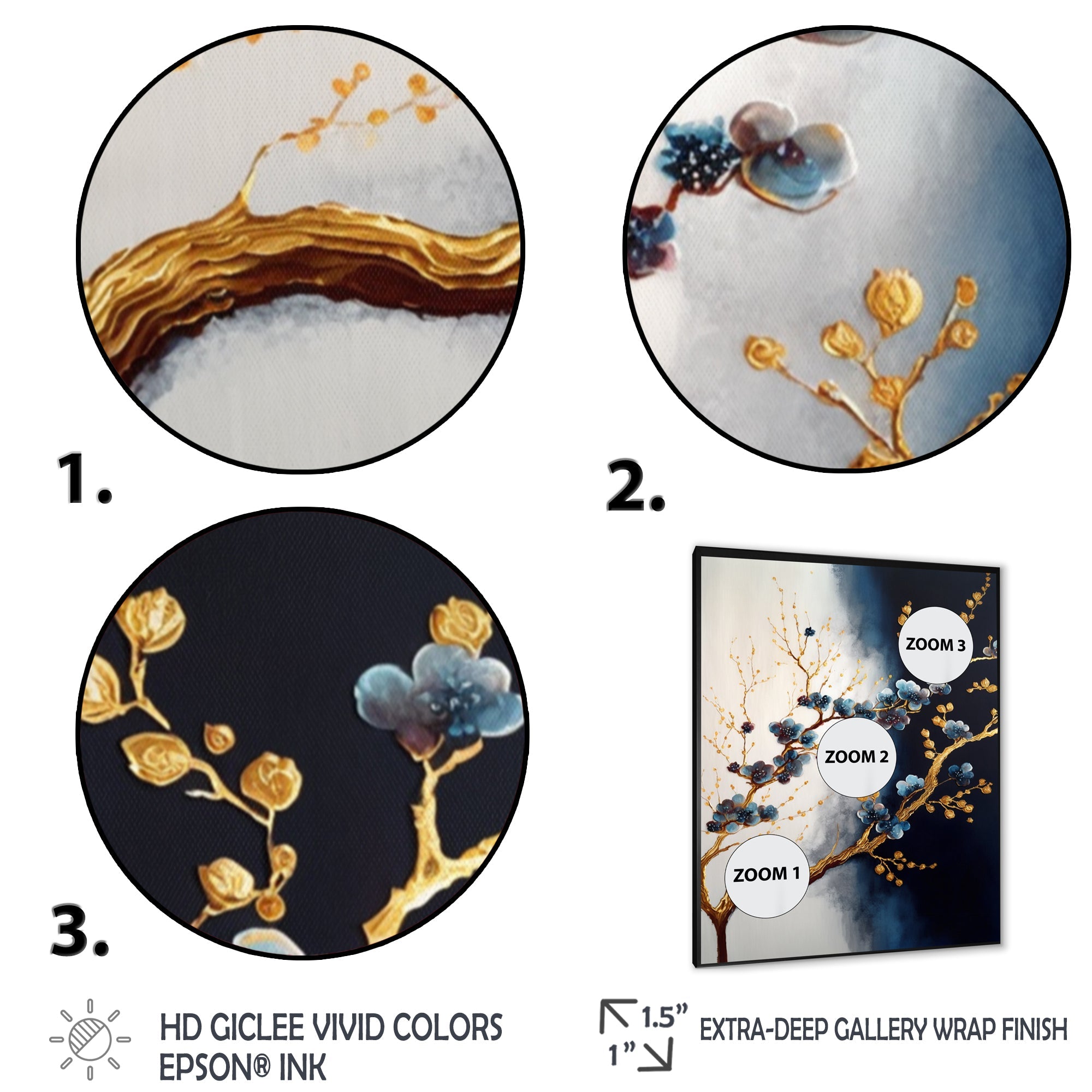 Blue Cherry Blossom Branch VI