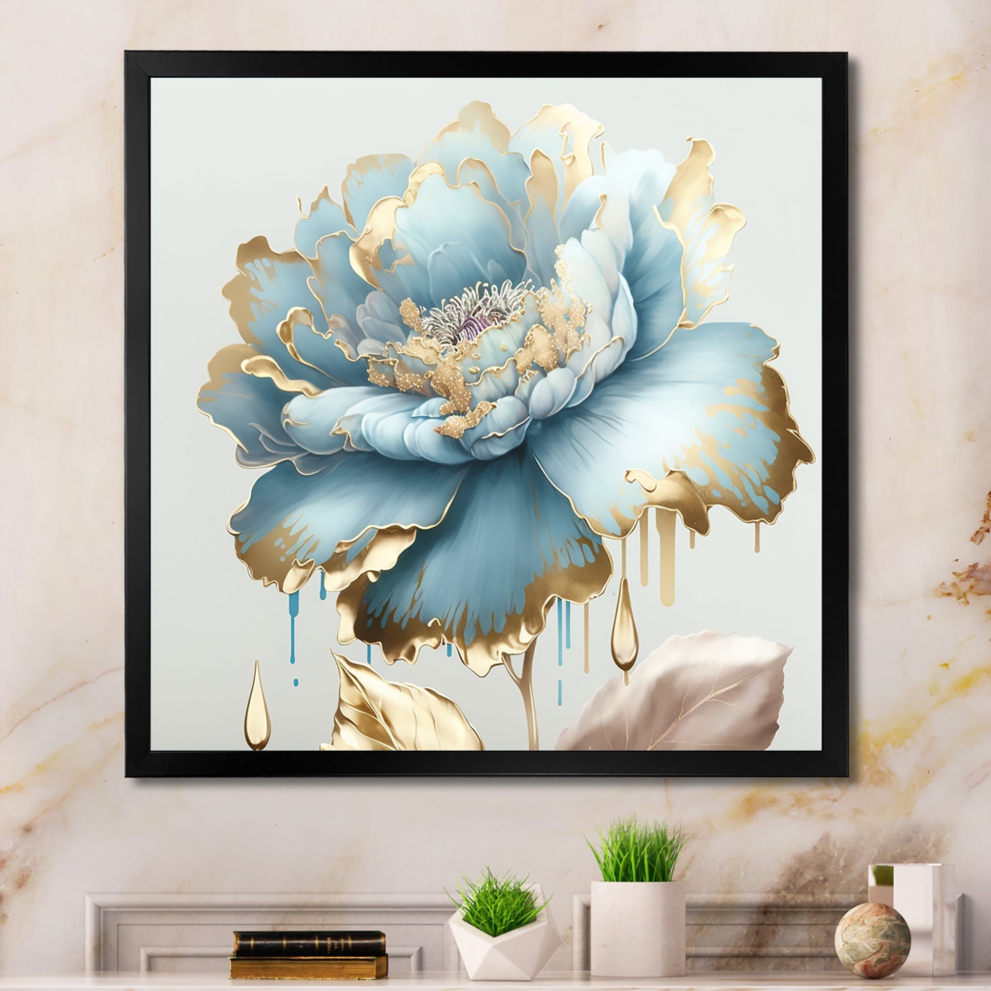 Chic Blue Blooming Flower III