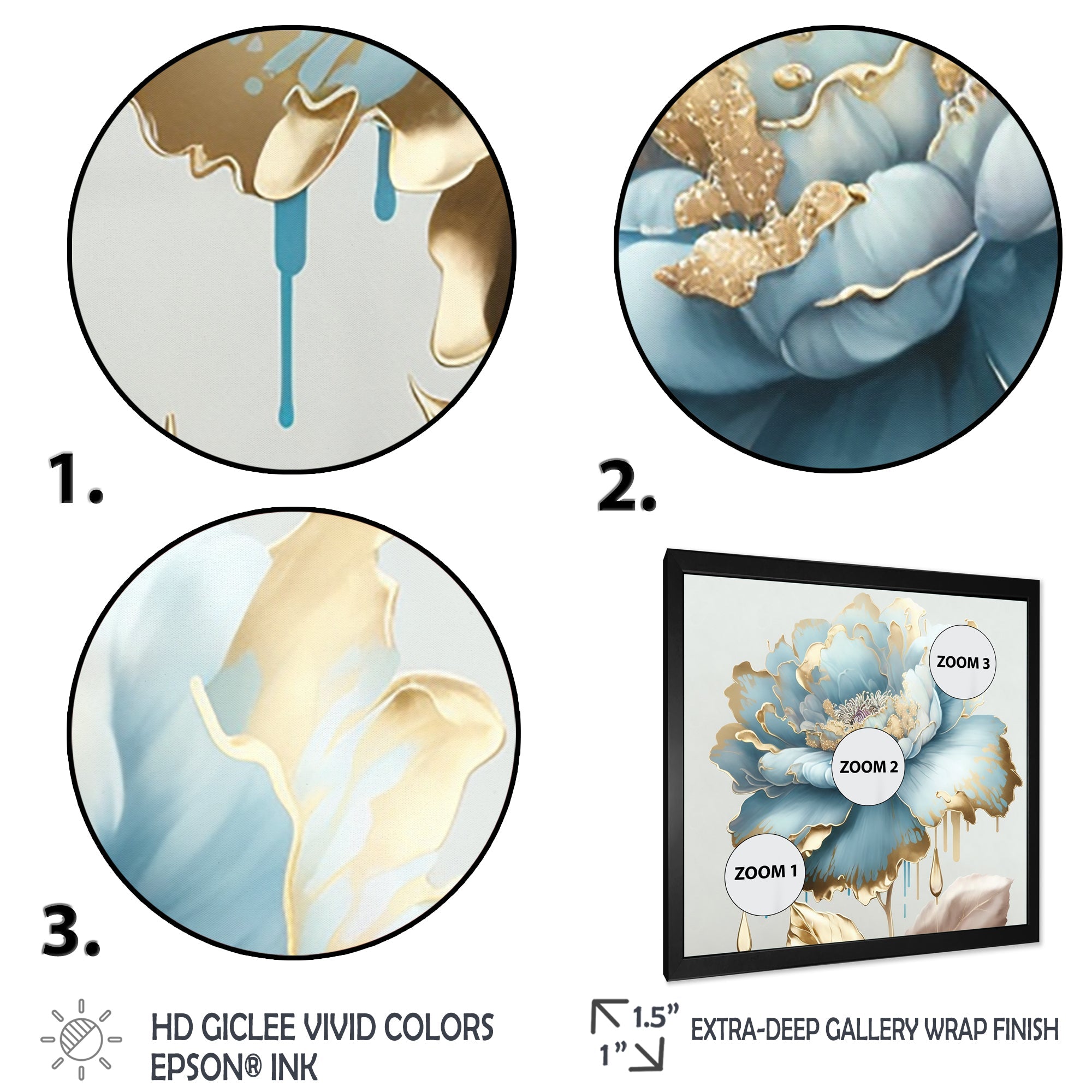 Chic Blue Blooming Flower III