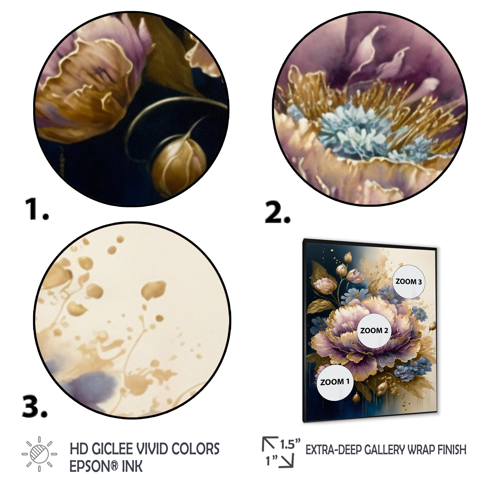 Purple And Gold Floral Bouquet I