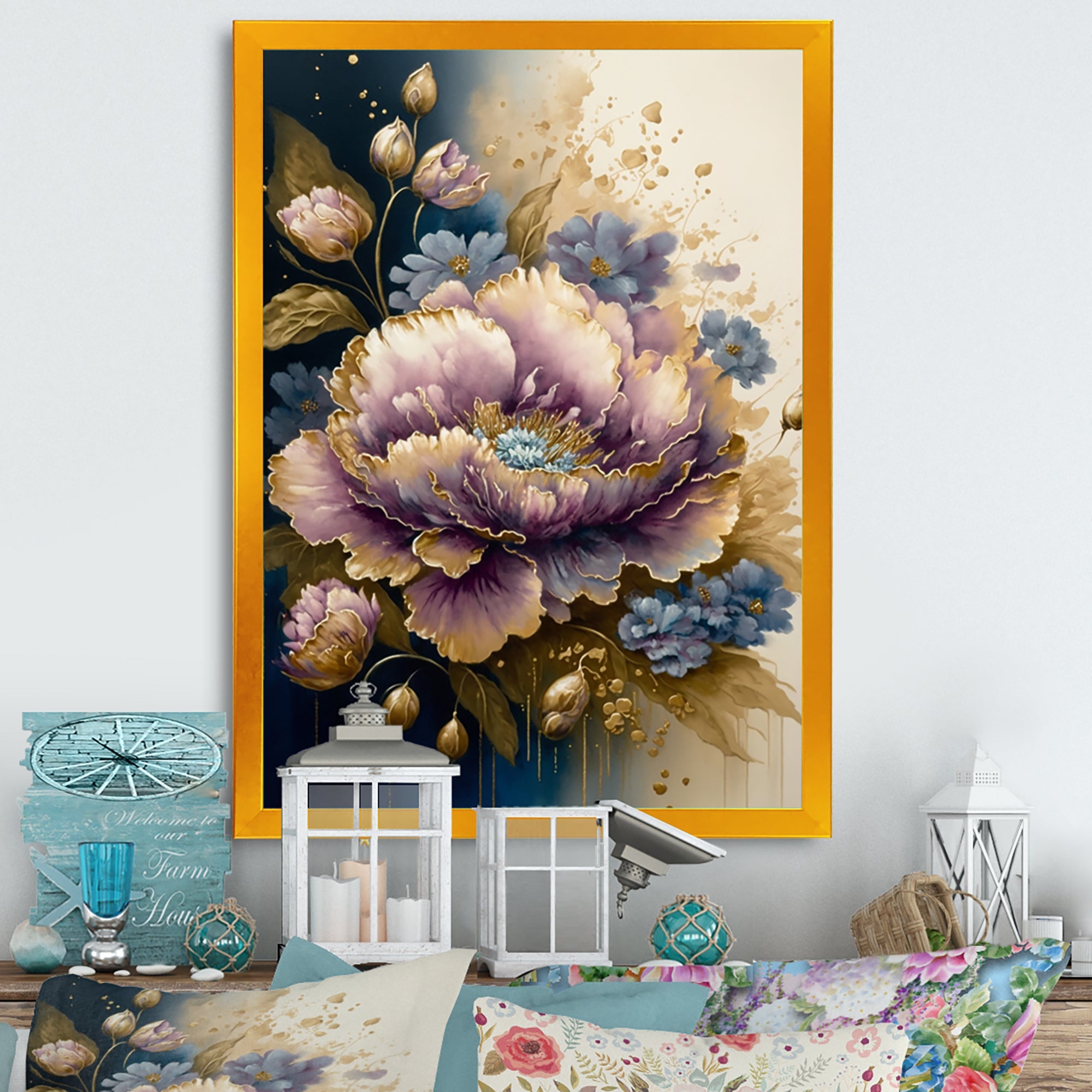 Purple And Gold Floral Bouquet I