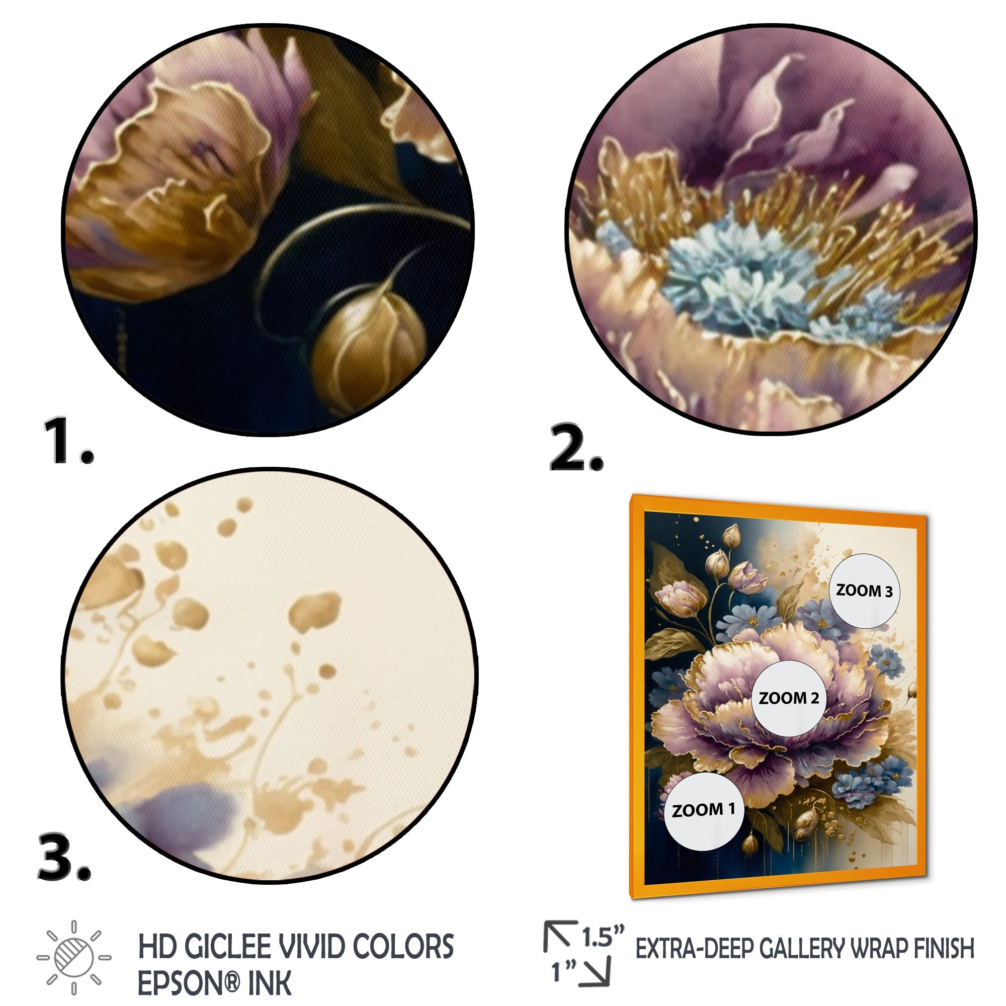 Purple And Gold Floral Bouquet I