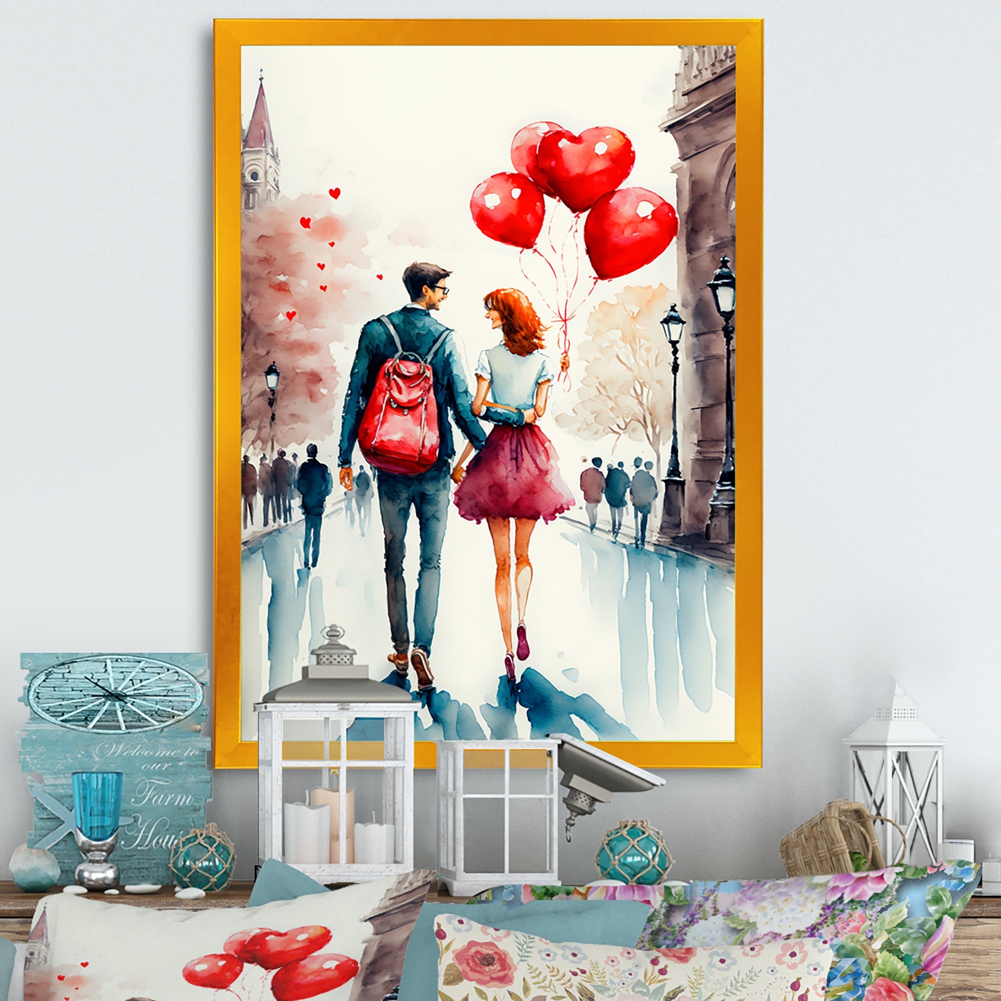 Loving Couple Walking Outdoors