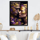 Loving Couple Kissing Floral Design I