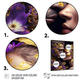 Loving Couple Kissing Floral Design I